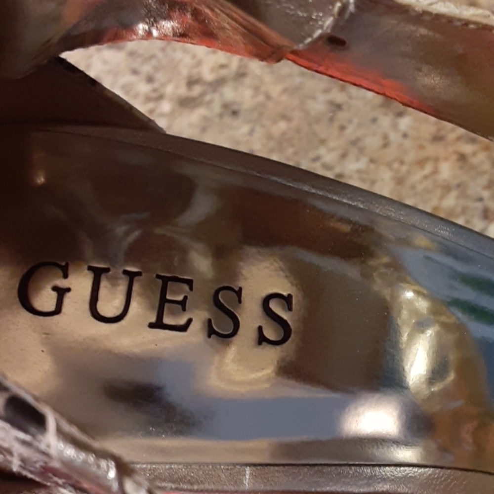 Guess Gwrianne2 Silver Python Heels - image 3